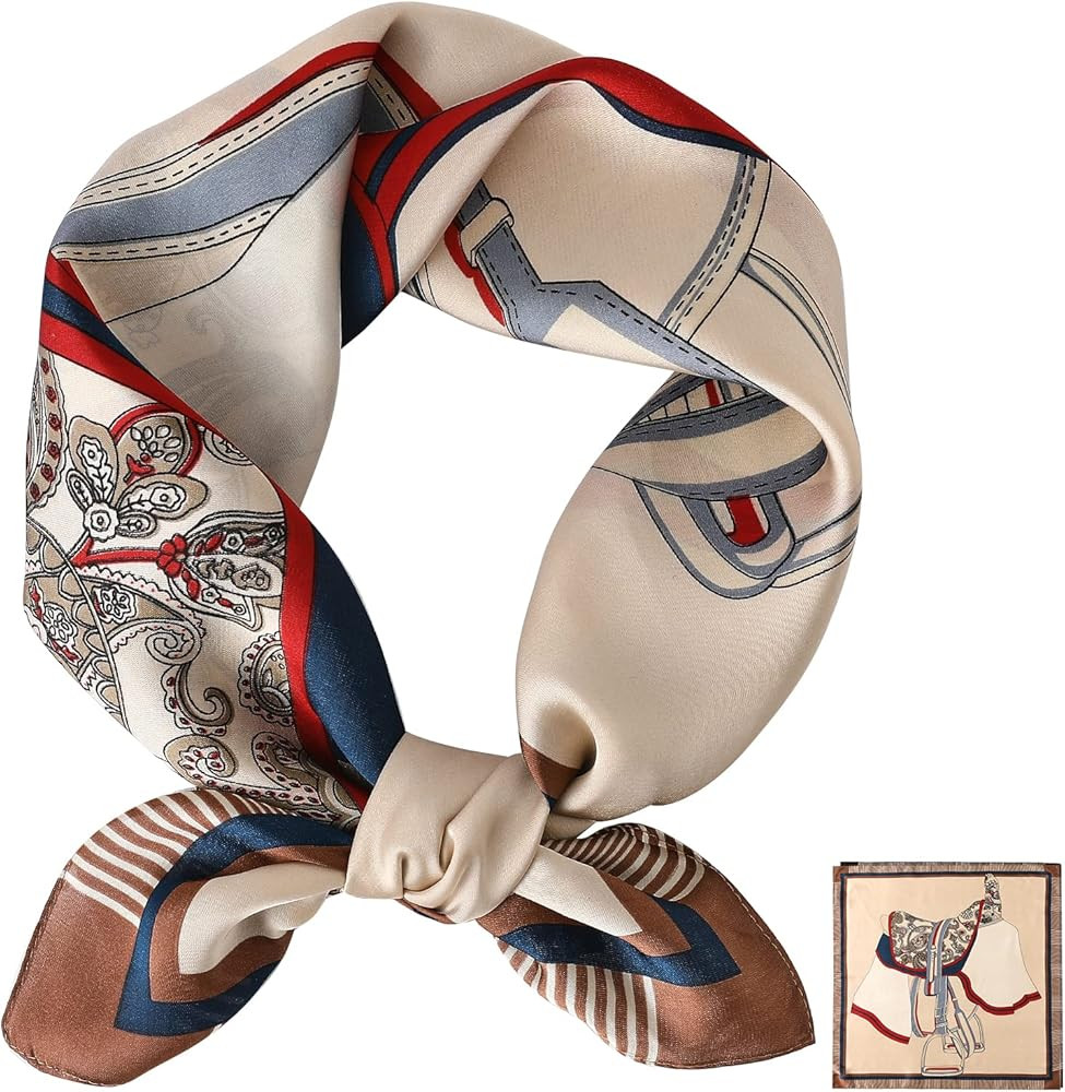 Longwu 27.5 inch Square Fashion Silk Feeling Satin HeadScarf Neckerchief Neck Hair Scarf Bandana ... | Amazon (UK)