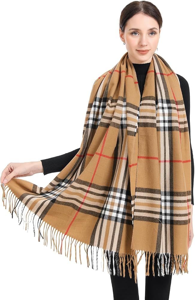 Velurie Women Winter Scarf Warm Soft Cashmere Feel Giant Shawl Wrap Stole | Amazon (US)