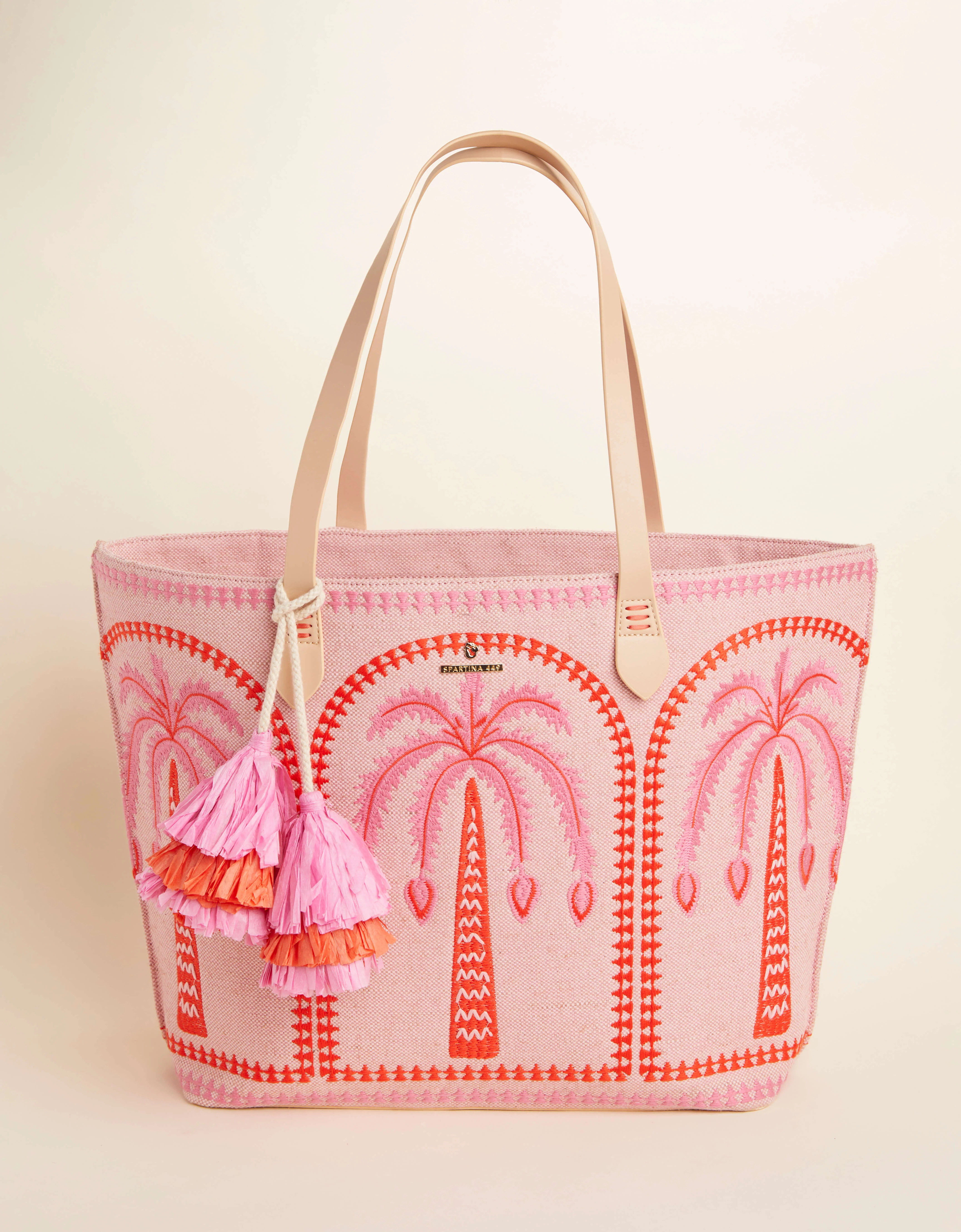 Fiesta Tote Richmond Hill Pink Palms | Spartina 449