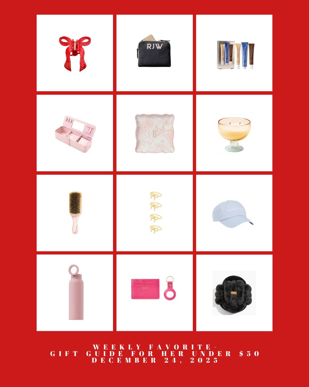 Weekly Favorites- Gift Guide for Her Under $50- December 24, 2025

#GiftsUnder50 #Under50Gifts #AffordableGifts #BudgetFriendlyFinds #GiftIdeasUnder50 #GiftsForHer #HolidayGifts #2025GiftGuide #GiftGuide2025 #BestGiftsUnder50 #ThoughtfulGifts #PerfectPresents #AffordableLuxury #TreatYourself #SmallBudgetBigJoy #BudgetGiftsForHer #GiftInspiration #CuteGiftsUnder50 #ShopSmart #GiftIdeas

#LTKFindsUnder50 #LTKHoliday #LTKGiftGuide