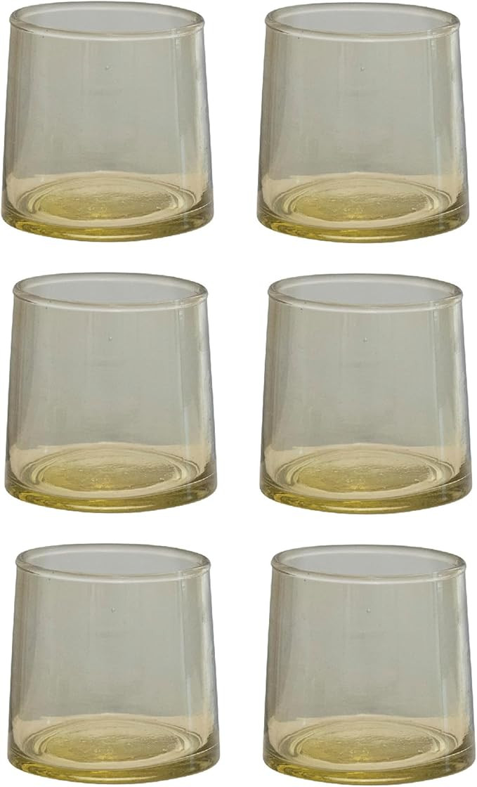 Creative Co-Op Modern, Set of 6, Chartreuse Drinking Glass, Yellow | Amazon (US)