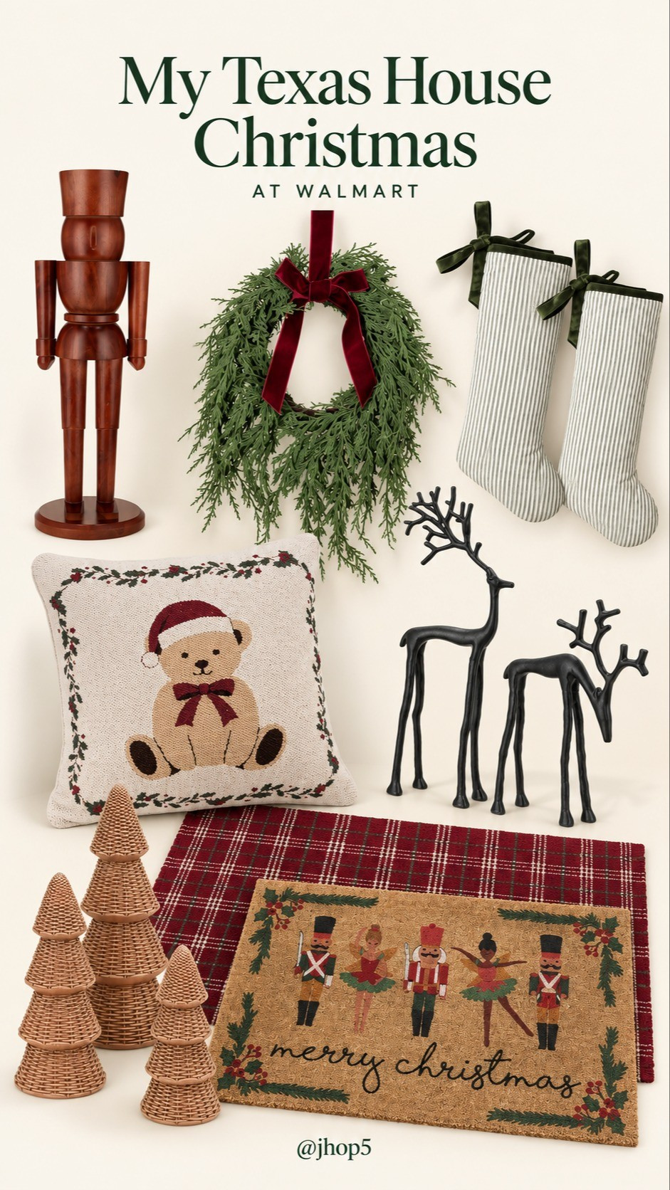 Cozy Christmas finds from My Texas House at Walmart! Woven trees, velvet bow stockings and the sweetest teddy bear pillow. #WalmartFinds #MyTexasHouse #ChristmasDecor

#LTKSeasonal #LTKHome