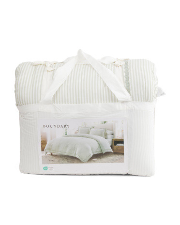 Rickrack Border Striped Comforter Set | TJ Maxx