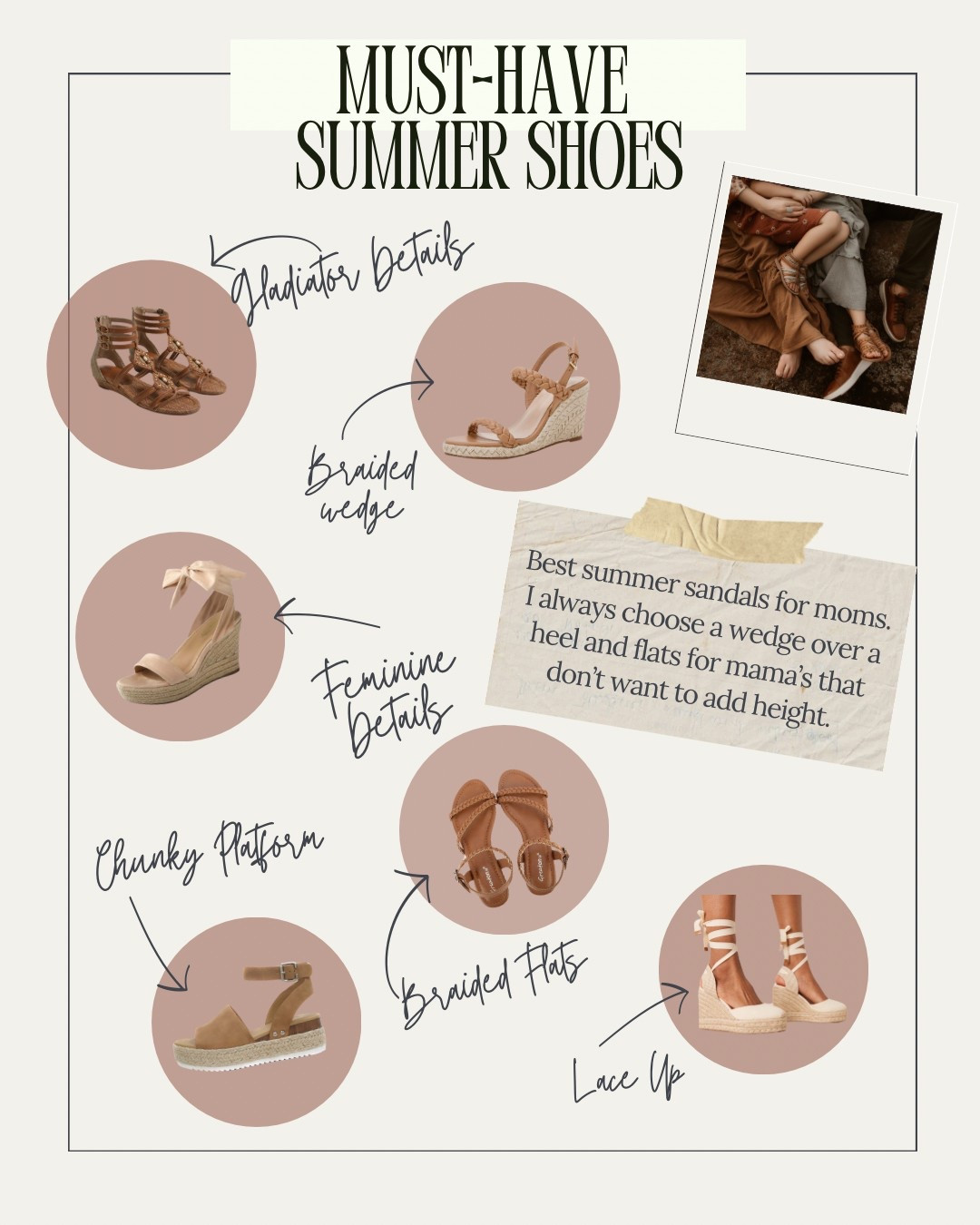 Shoes for moms at summer sessions. Wedge over heels so you aren’t digging into the dirt, and cute flats for those mamas that don’t want to add extra height! 

#LTKShoeCrush