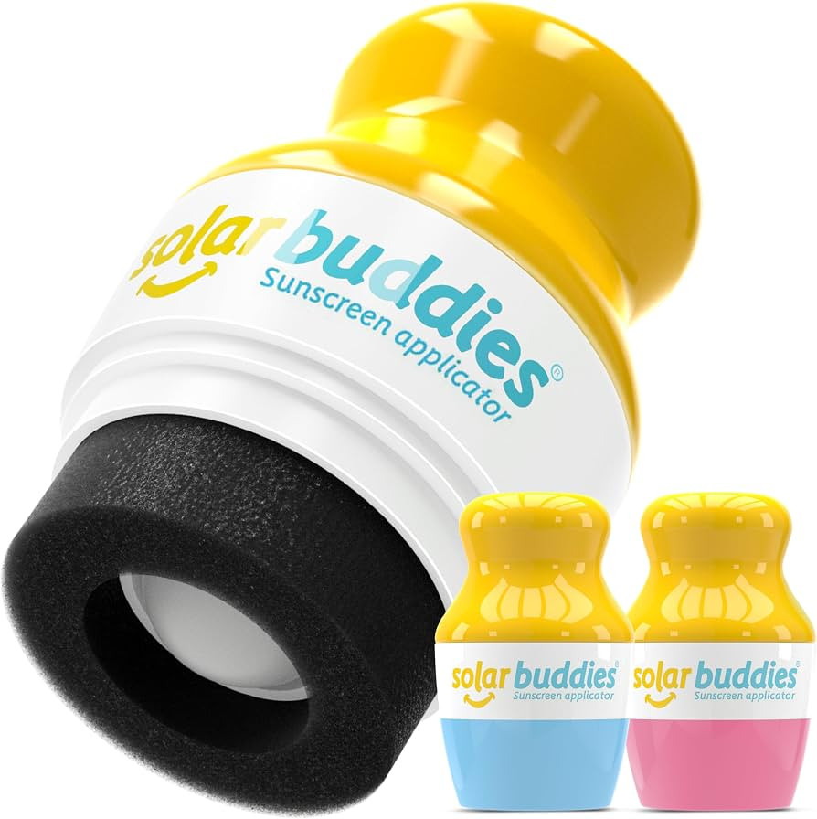 Solar Buddies Sunscreen Applicator - Blue & Pink Duo - BPA-Free Refillable Roll on Sponge Sunscre... | Amazon (UK)