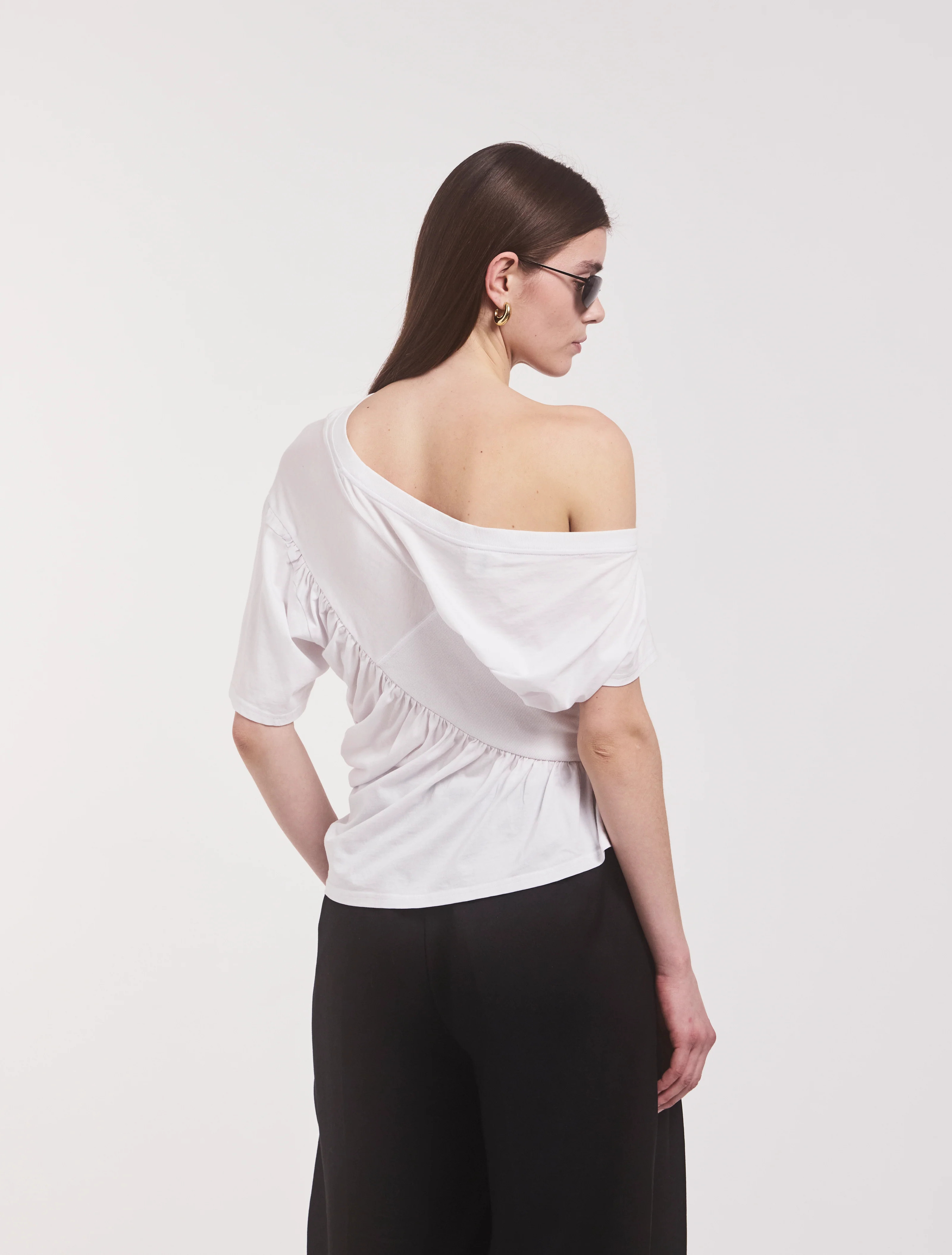 Agathi Draped Top in White | NinetyPercent
