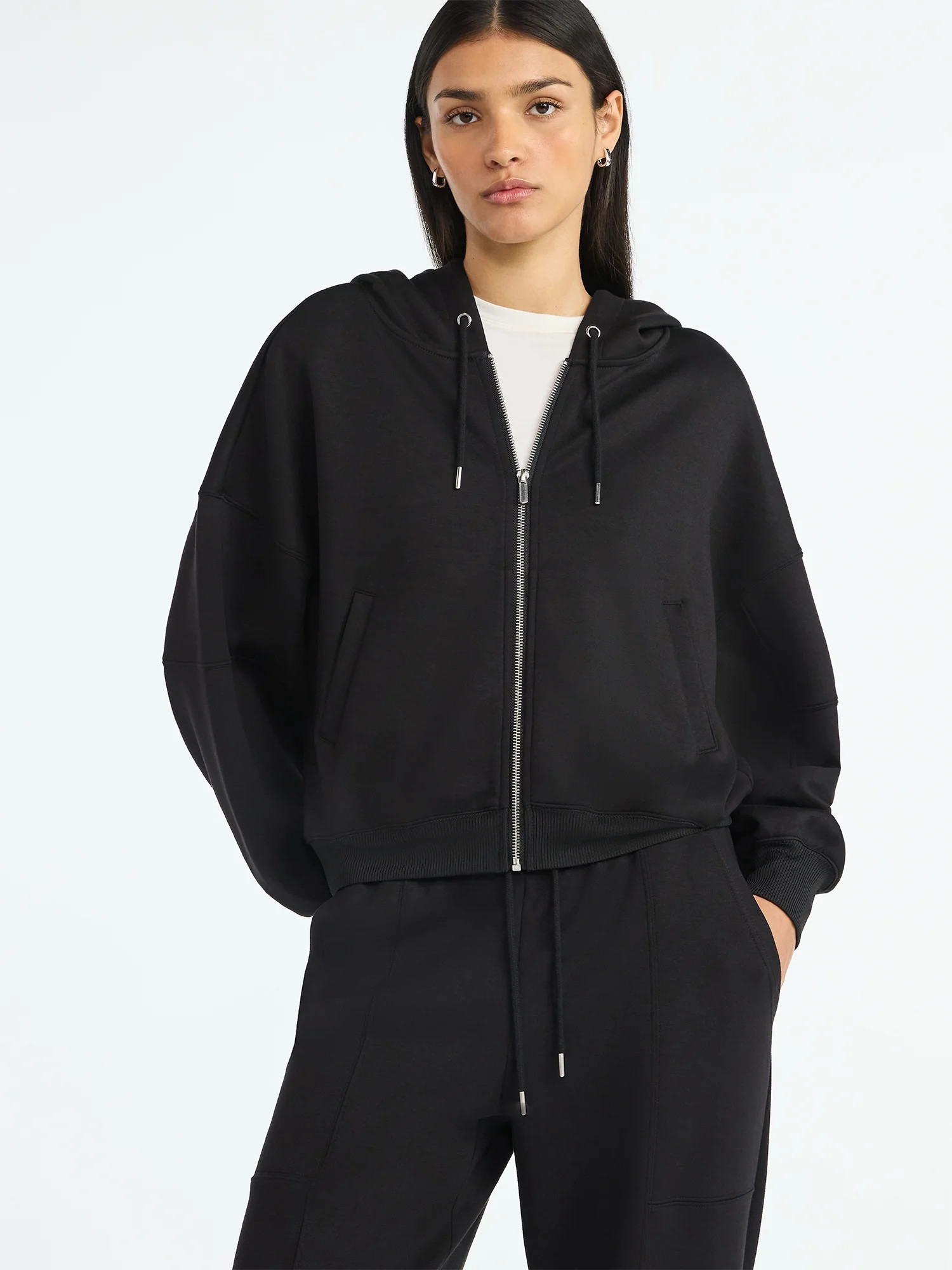 Scoop Women's and Women's Plus New Scubaknit Barrel Hoodie, Sizes XS-4X - Walmart.com | Walmart (US)