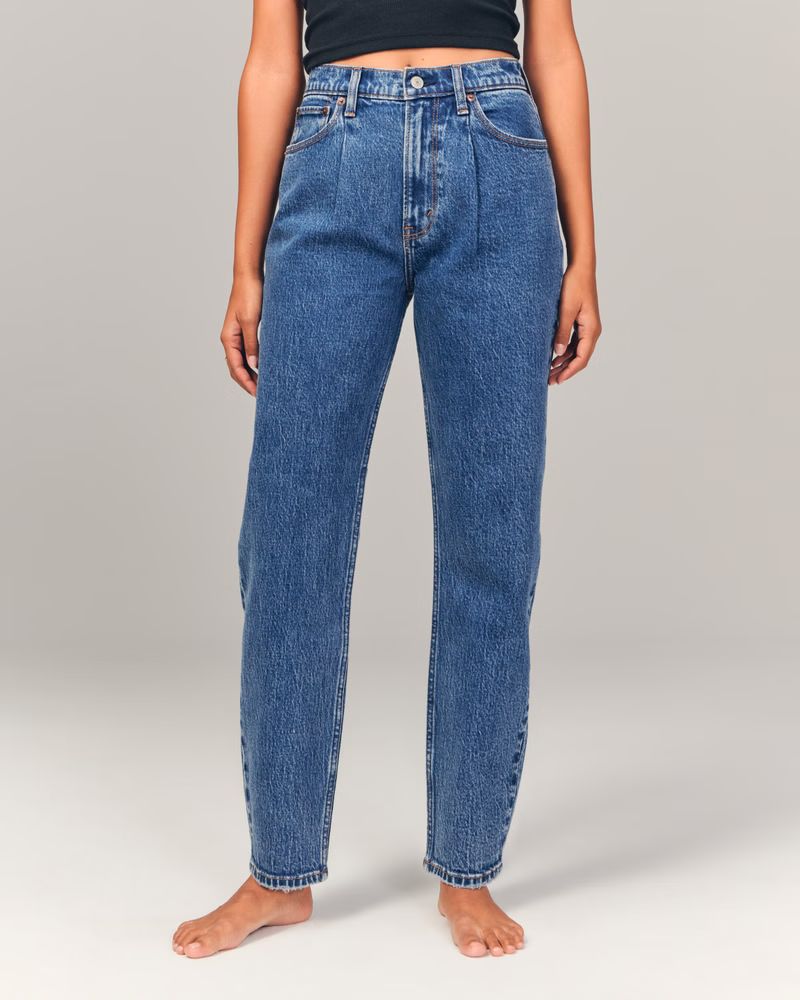 Pleated High Rise 80s Mom Jean | Abercrombie & Fitch (US)