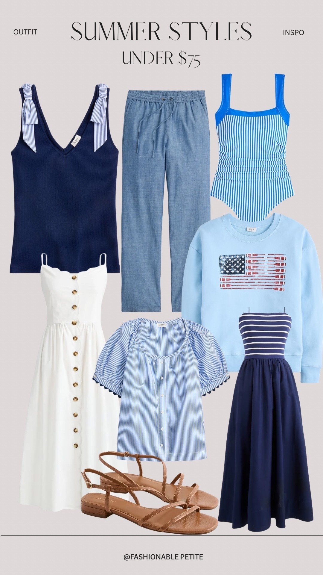 Affordable summer outfits from j crew factory! I have this bow tank in navy in my cart. 

Summer outfit, summer dresses, petite, affordable outfit, 4th of July

#LTKPetite #LTKSaleAlert