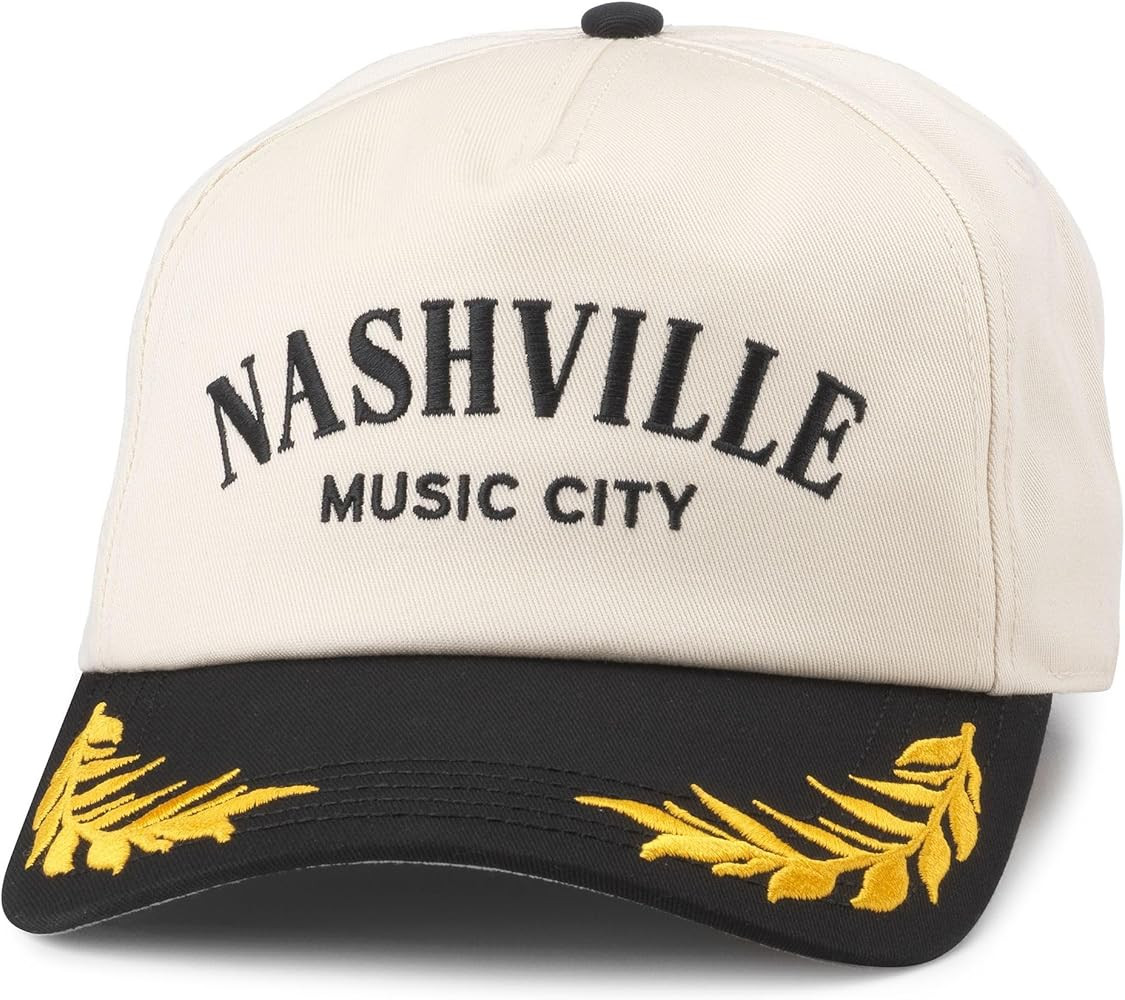AMERICAN NEEDLE Nashville Music City Club Captain Adjustable Snapback Baseball Hat, Ivory/Black (... | Amazon (US)