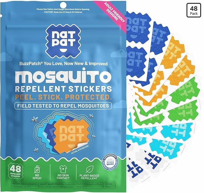 NATPAT BuzzPatch Mosquito Patches for Adults - Plant-Based Mosquito Patches, Non Toxic - The Orig... | Amazon (US)