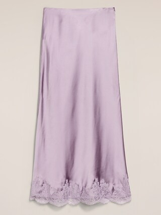 Old Navy x Anna Sui Satin Lace Hem Midi Skirt | Old Navy (US)