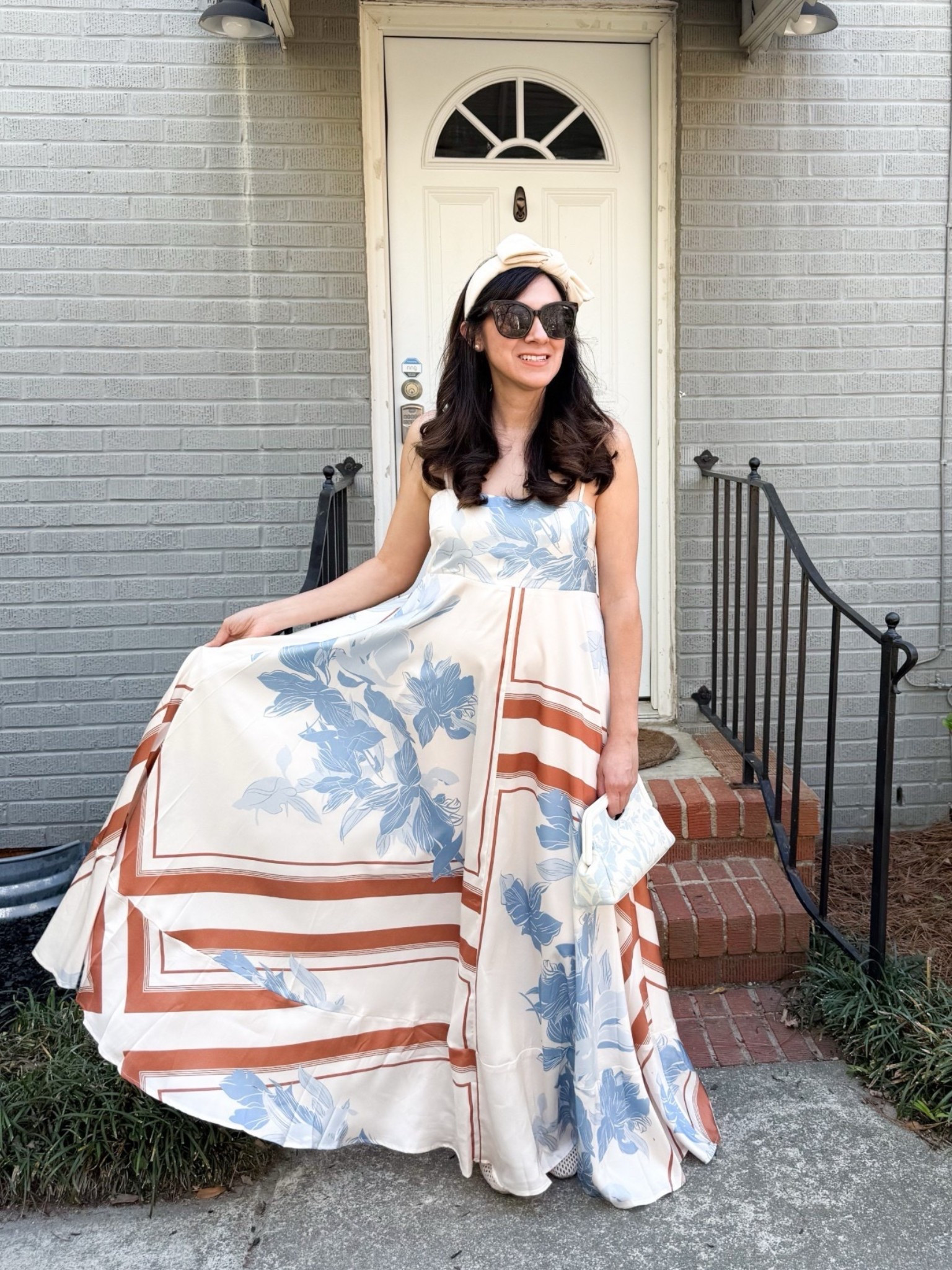 Looking for a flattering maxi dress for spring and summer that feels elegant? This flowy floral maxi is such a statement piece.

If you’ve been searching for maxi dresses for women, vacation dresses, or what to wear for a spring wedding, brunch, or resort trip, this dress is a standout. The lightweight fabric, flowy silhouette, and soft blue floral print make it perfect for warm weather while still looking elevated.

Styled with neutral accessories and a headband for that effortless, polished look you can wear for events or on vacation.

If you’ve been searching “what to wear on vacation or to a spring event”—this is it! Save for later!

#LTKMothersDay #LTKSeasonal #LTKOver40