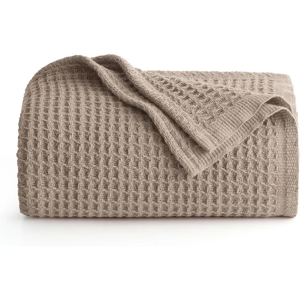 Bedsure 100% Cotton Blanket Breathable Waffle Weave Throw Blanket for Summer | Wayfair North America