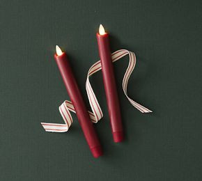 Premium Flickering Flameless Wax Taper Candle | Pottery Barn CA