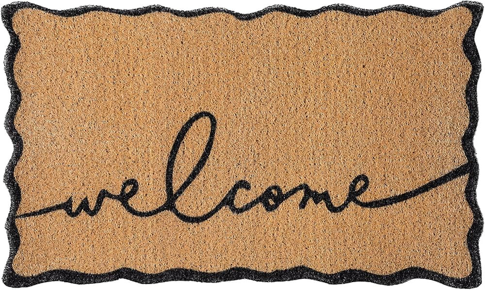 Scalloped Edge Welcome Doormat Imitation Coir Door Mat Welcome Mats Coir Home Plate Welcome Mats ... | Amazon (US)