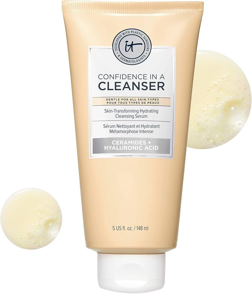 IT Cosmetics Confidence in a Cleanser - Hydrating Face Wash, Serum to Foam, Hyaluronic Acid & Cer... | Amazon (US)