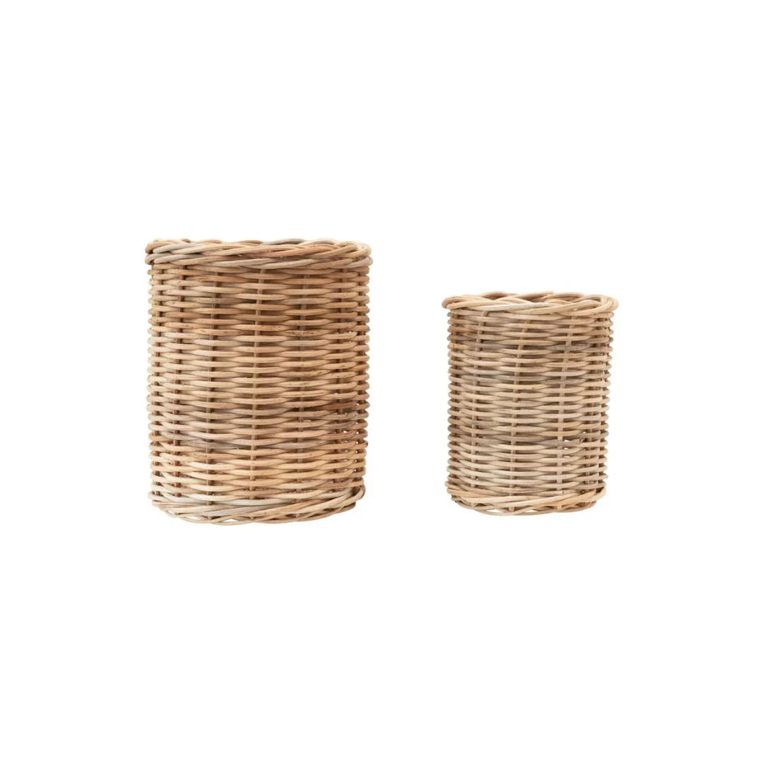 Hand-Woven Wicker Basket | Pink Antlers