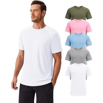 Pinspark 1/5 Pack Workout Shirts for Men Short Sleeve Moisture Wicking Athletic Gym Tshirts Multipack Casual Plain Tees-GP3-M | Target