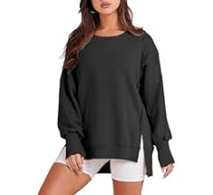 ANRABESS Women's Oversized Sweatshirt Crew Neck Long Sleeve Casual Slit Sloucthy Pullover Top Fal... | Amazon (US)