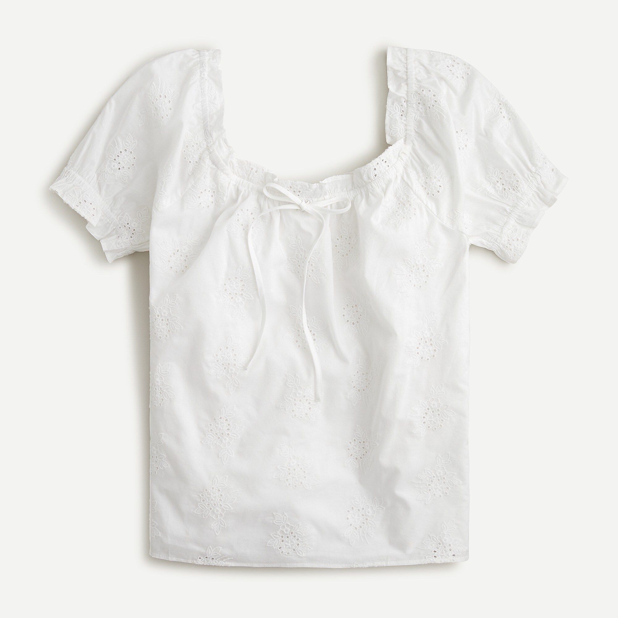 Square-neck top with embroidered eyelet | J.Crew US