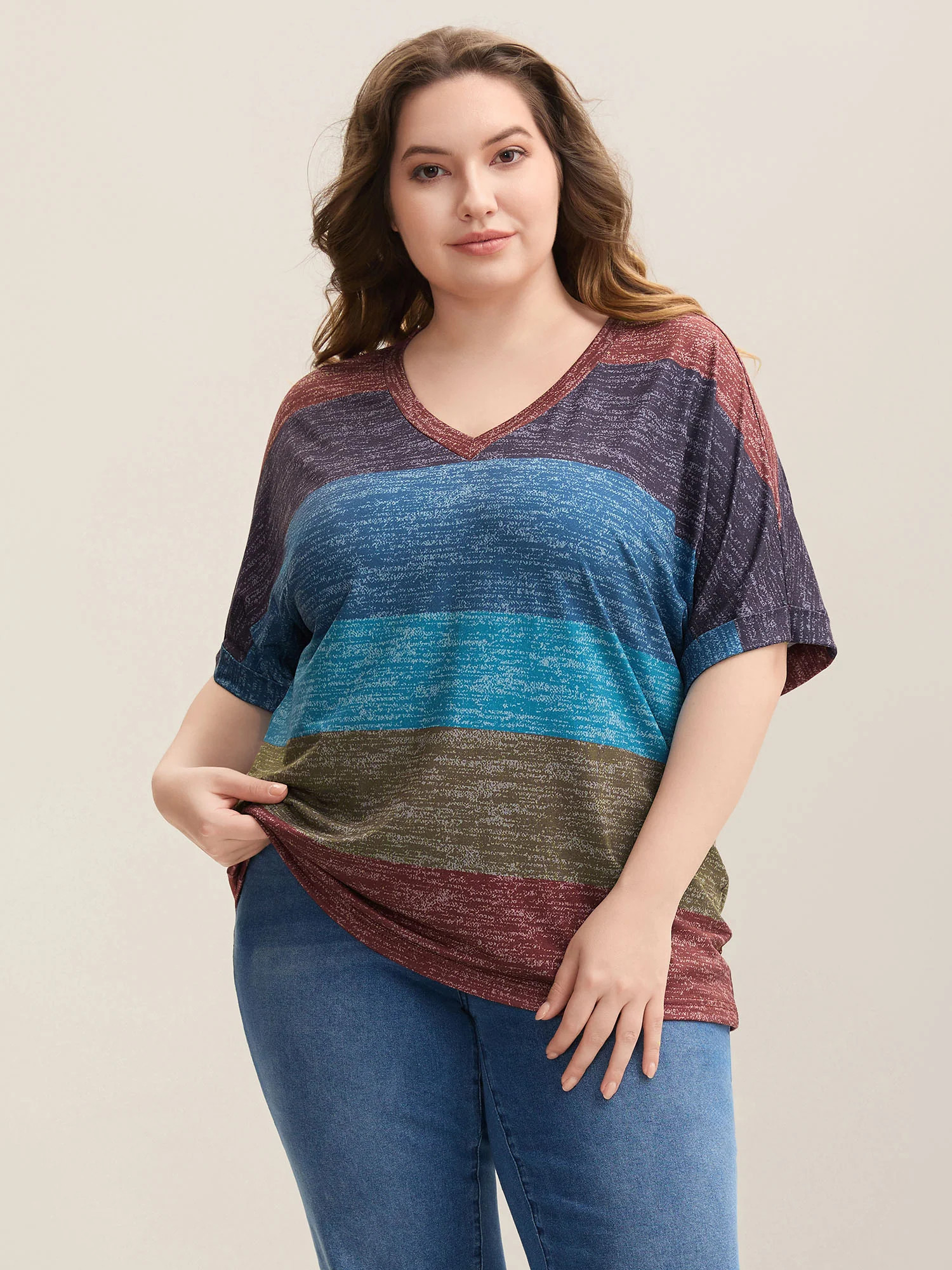Multi-Color Summer Stripes T-Shirt | Bloomchic