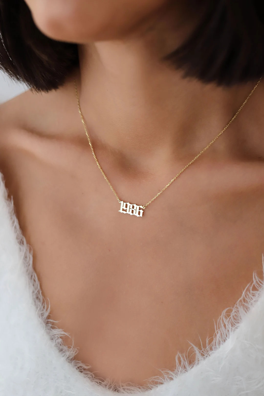 Year Necklace, Birth Year Necklace, Number Necklace, Personalized Year Necklace,year Birthdate Ne... | Etsy (US)