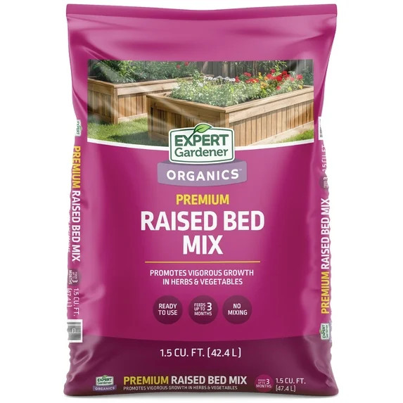 Expert Gardener Organic Raised Bed Soil with Worm Castings & Mycorrhiza, Peat-Free, Feeds up to 3... | Walmart (US)