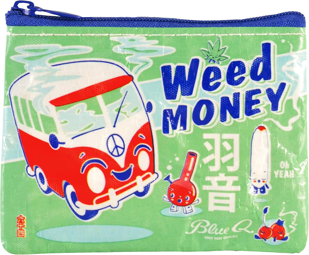 Blue Q Coin Purse, Weed Money. Made from 95% recycled material, the ultimate little zipper bag to... | Amazon (US)