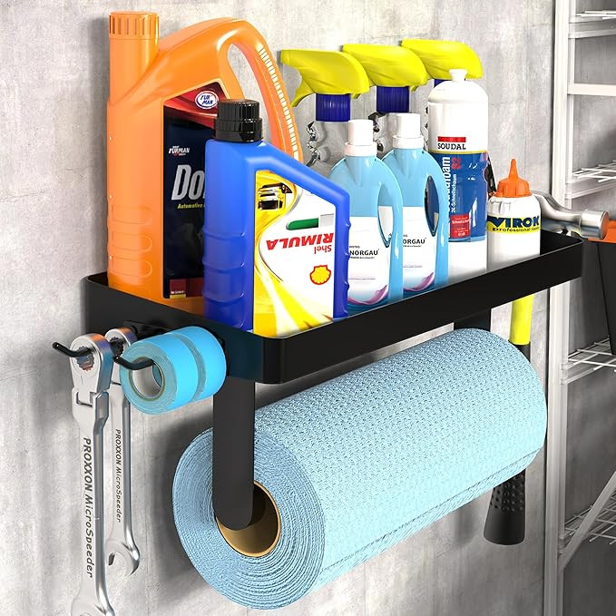 ZUNTO Garage Paper Towel Holder with Shelf - Paper Towel Holder Wall Mount, Garage Organization a... | Amazon (US)