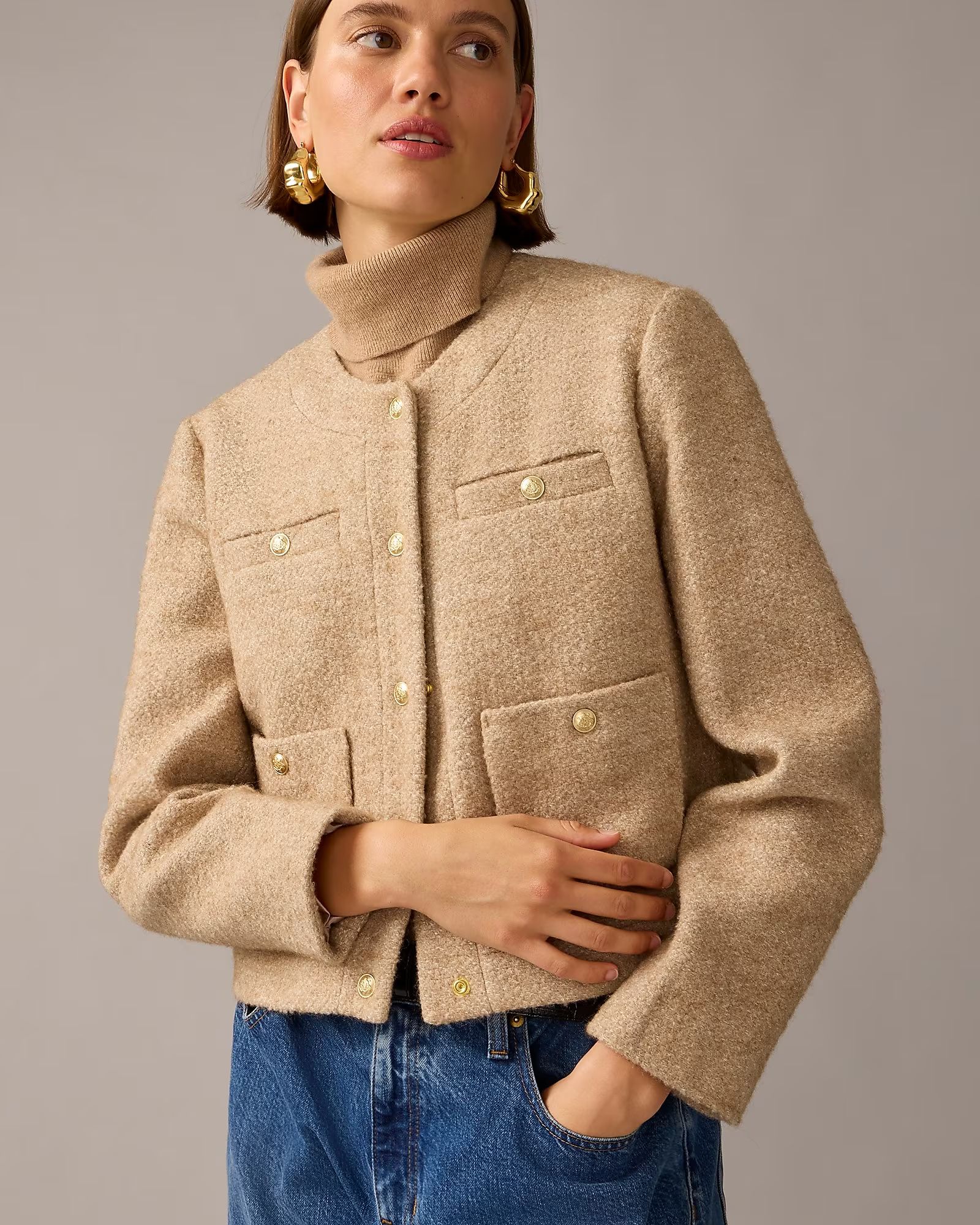 Collection cropped lady jacket in Italian wool-blend bouclé | J.Crew US