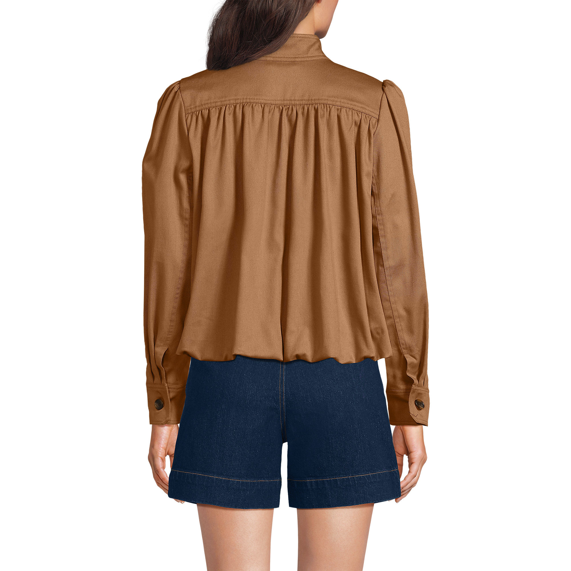 Women's Drapey Twill Bubble Hem Jacket | Lands' End (US)