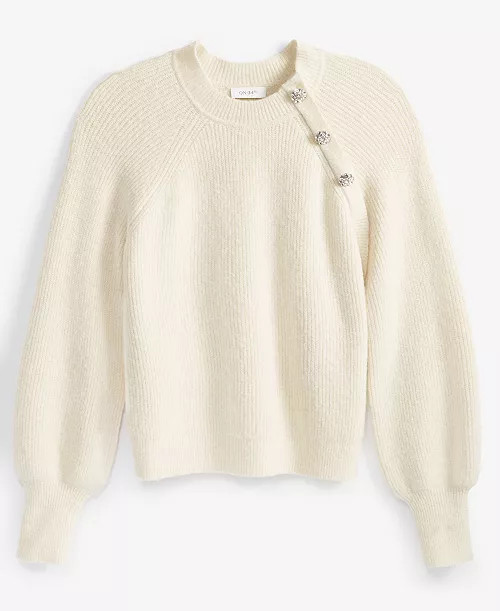 On 34th Women's Raglan-Sleeve Jeweled-Button Sweater, Created for Macy's - Macy's | Macy's