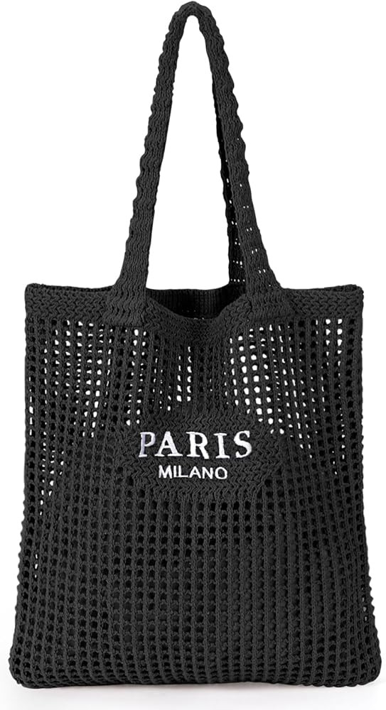 Ayieyill Crochet Tote Bag For Women, Crochet Mesh Beach Tote Bag Summer Vacation Aesthetic Boho K... | Amazon (US)