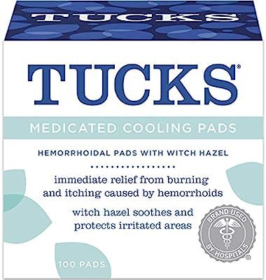Tucks Md Cool Hemorrhoid Pad, No Color, 100 Count | Amazon (US)