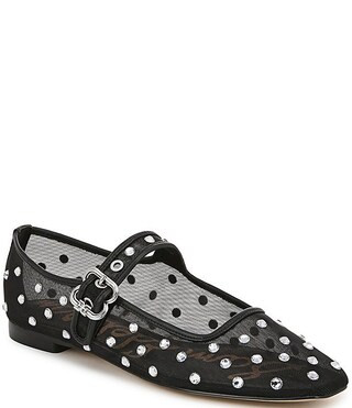 Sam Edelman Michaela Shine Rhinestone Embellished Mesh Mary Jane Flats | Dillard's | Dillard's