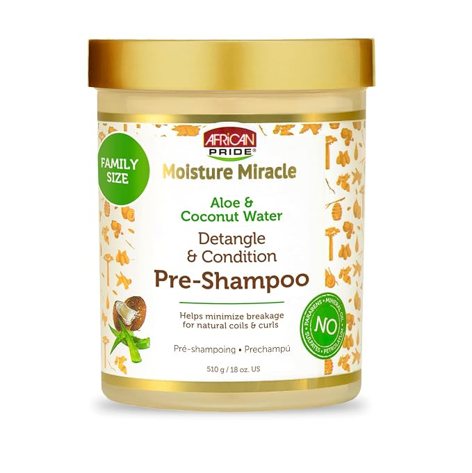African Pride Moisture Miracle Pre-Shampoo Hair Detangler, 18 Oz | Aloe & coconut water pre-poo s... | Amazon (US)