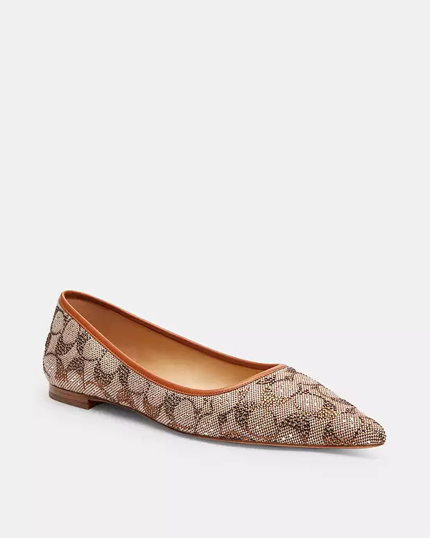 Daphne Flat In Crystal Signature Jacquard | Coach (US)