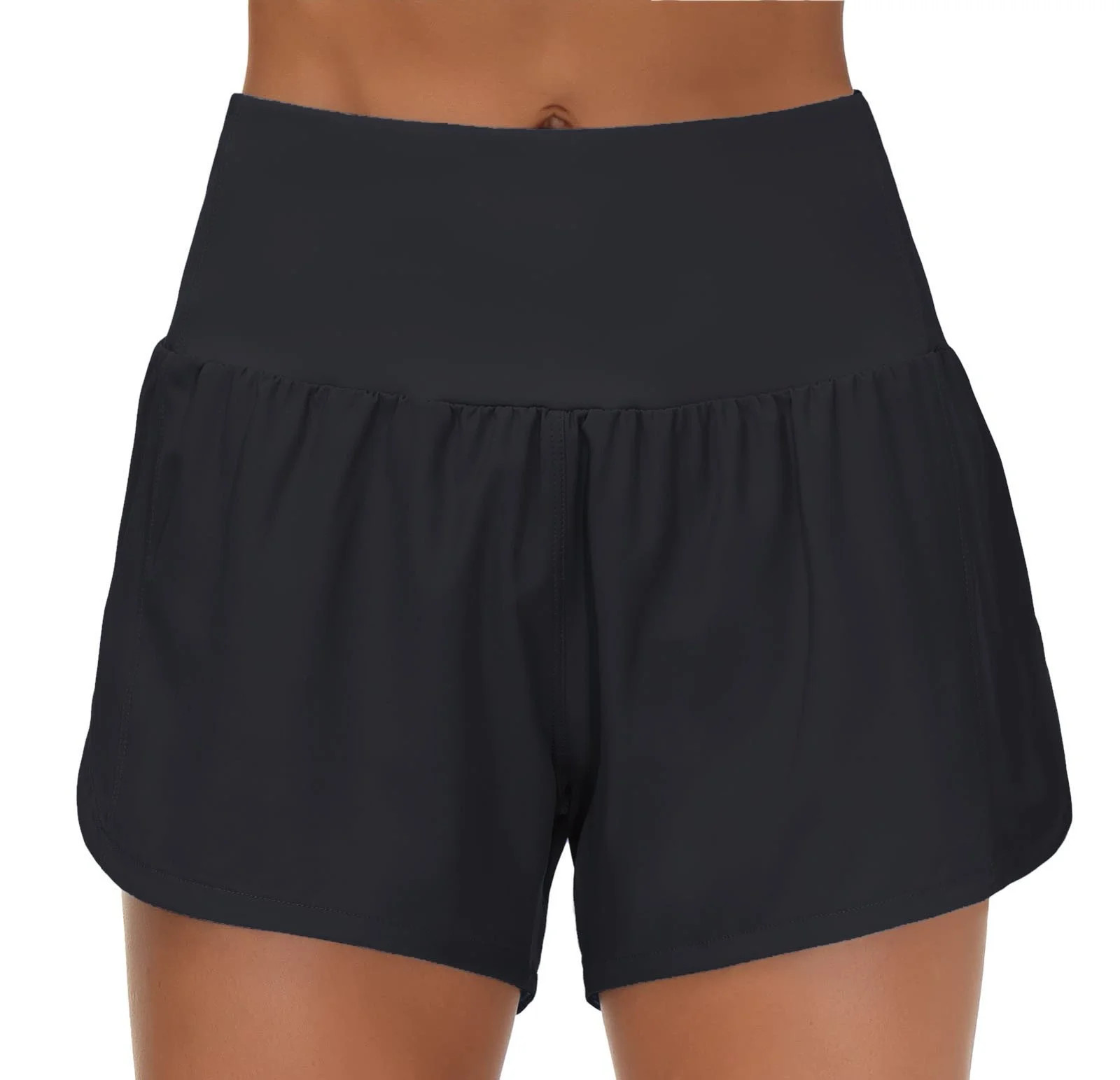 Womens High Waisted Running Shorts Athletic Workout Shorts With Mesh Liner Zipper Pockets | Walmart (US)
