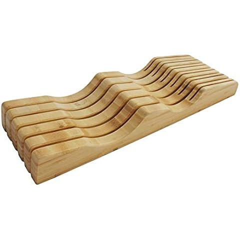 ROYALHOUSE Bamboo Knife Block Holder, In-Drawer Knife Drawer Organizer, Perfect for Home and Chef... | Amazon (US)