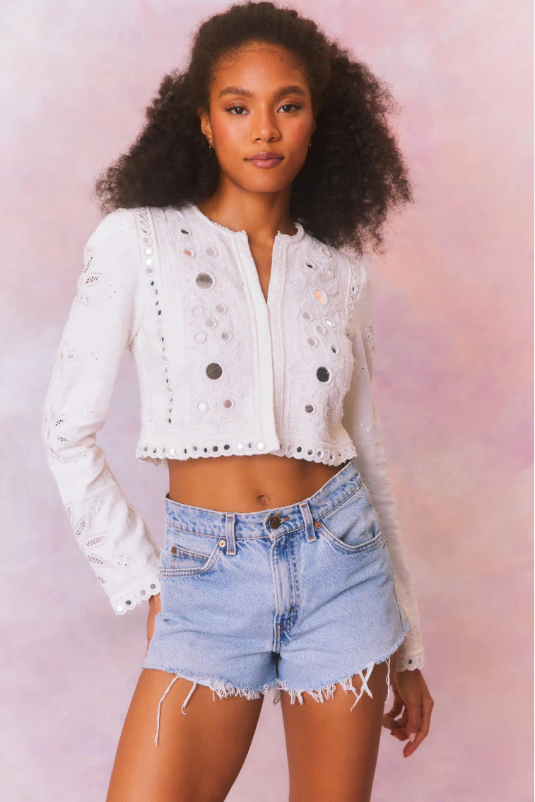 Veranda Artisanal Cropped Jacket | LoveShackFancy