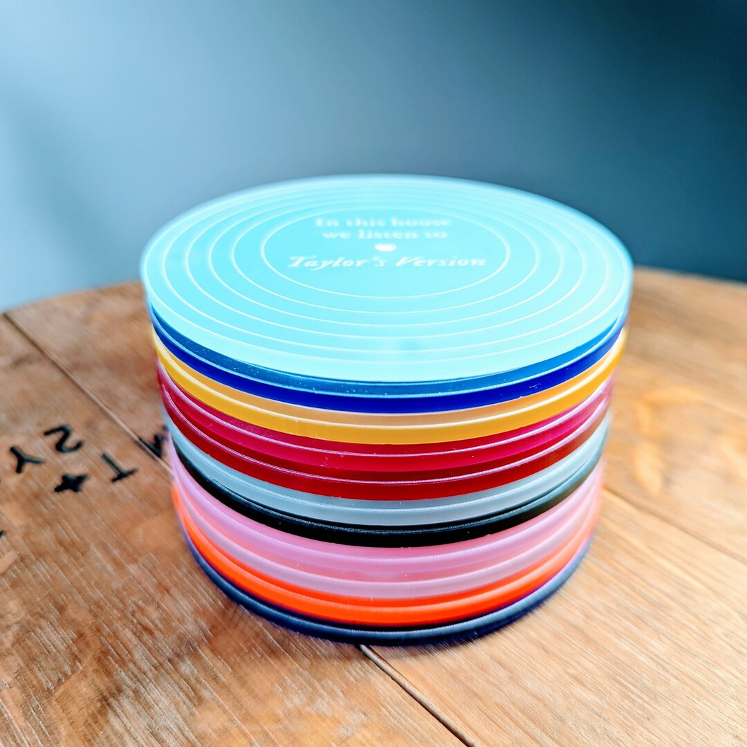 Taylor Swift Albums Acrylic Coaster Set, Coasters for Swifties, Satin Acrylic Coasters, Gifts for... | Etsy (US)