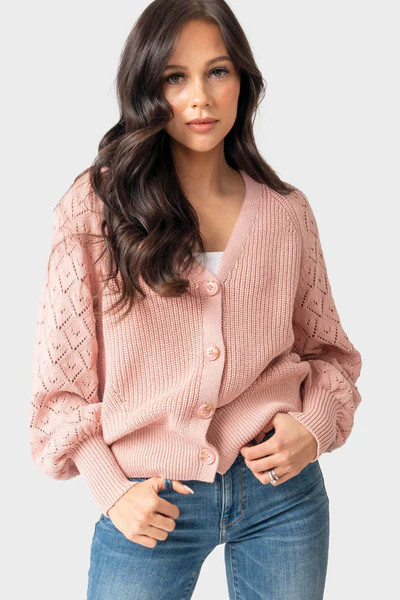 GIGI Diamond Stitch Crochet Cardigan | Gibson