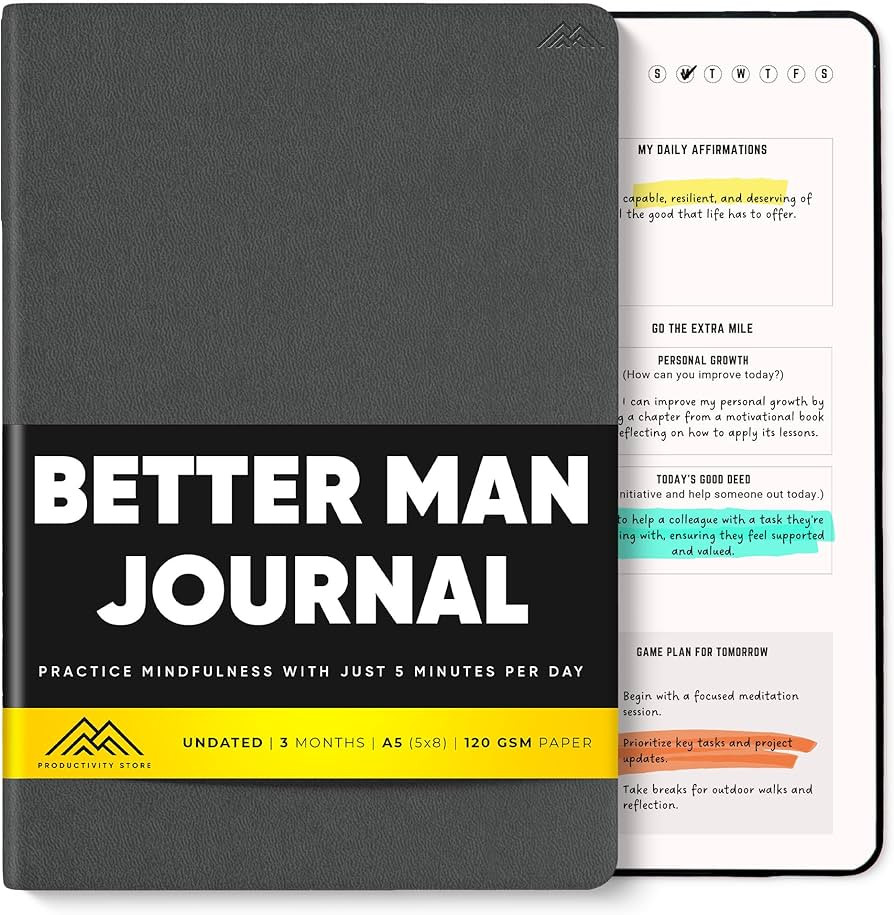 PRODUCTIVITY STORE Better Man Journal - Gratitude Journal – 5 Minute Journal - Reflection Manif... | Amazon (US)
