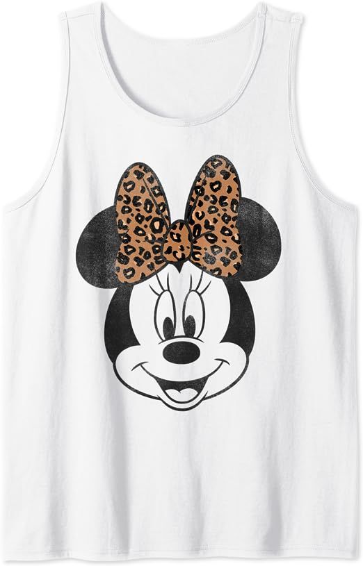 Disney Mickey And Friends Minnie Mouse Leopard Bow Portrait Tank Top | Amazon (US)