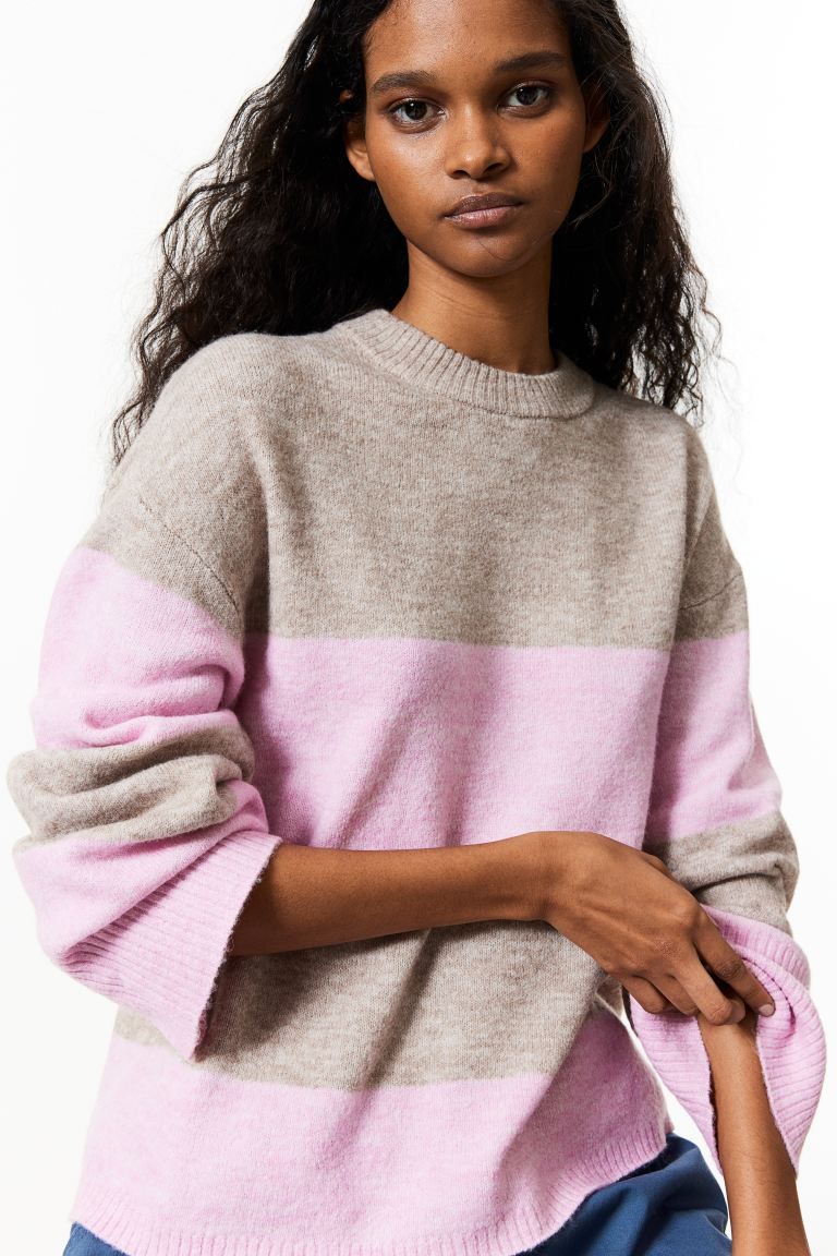 Sweater - Beige melange/striped - Ladies | H&M US | H&M (US + CA)