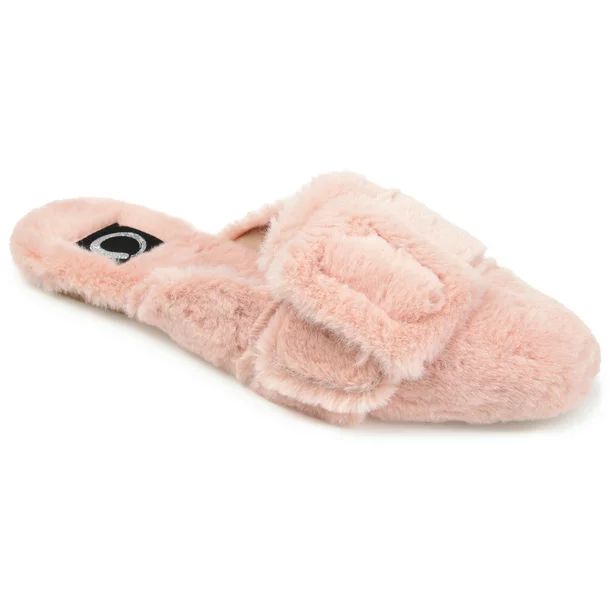 Brinley Co. Womens Square Toe Faux Fur Slipper - Walmart.com | Walmart (US)