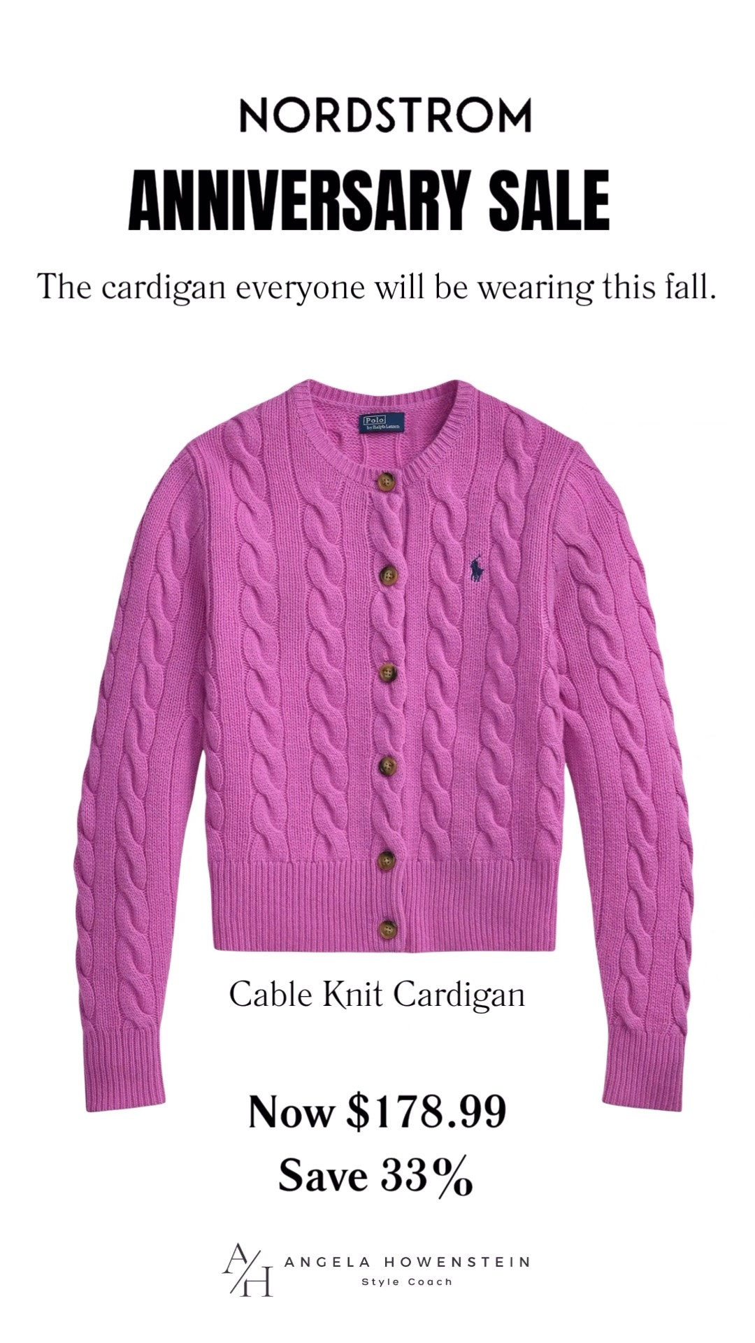 Add it to your Nordstrom Wish List now so you're ready to shop the Anniversary Sale the moment it goes live on the 14th before your favorite color or size sells out!

This cable knit cardigan is one of those timeless pieces you'll reach for year after year. 💗 Wear it buttoned up with denim, layered over a tee, or draped over your shoulders for an effortlessly polished look.

👩‍💻 LTK PRO TIPS
❤️ Heart = Support my posts ;-)
🔖 Save = Get sale & restock alerts for the things you love!
📋 Lists = Keep favorites organized (List ideas: Fall Wardrobe, Anniversary Sale, Sweater Weather, Capsule Closet!)
📲 Share = Send lists and products to a friend (or your daughters like me).
💬 Comment = Ask me anything, and I'll answer. ;-) 

 #LTKootd #LTKOver40 #LTKSaleAlert

#LTKootd #LTKOver40 #LTKSaleAlert