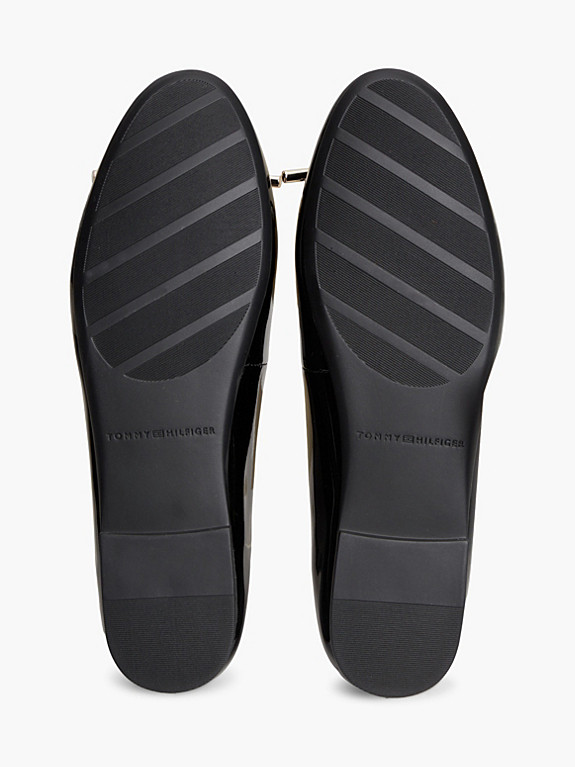 Patent Leather Padlock Charm Ballerinas | Black | Tommy Hilfiger | Tommy Hilfiger UK