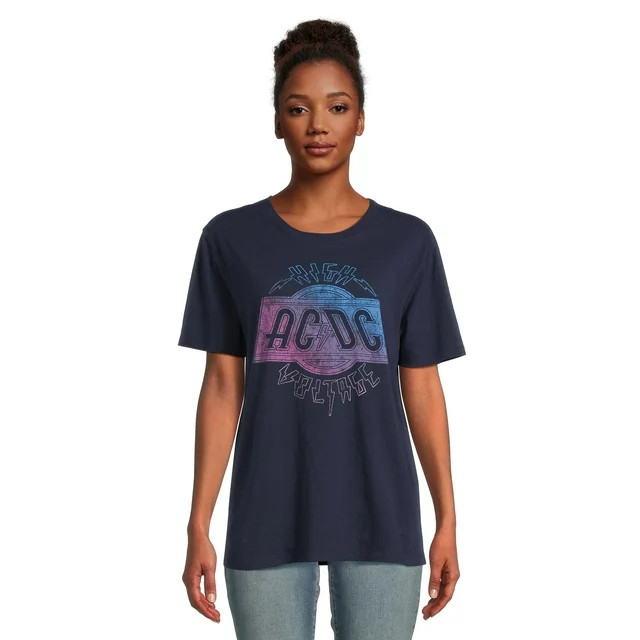 Time And Tru Women's AC/DC the Band Graphic Tee with Short Sleeves, Sizes S-XXXL | Walmart (US)